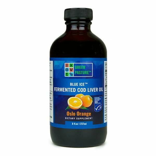Blue Ice Fermented Cod Liver Oil Unflavoured 237ml΄ - Ζυμωμένο Μουρουνέλαιο με γεύση πορτοκάλι  Green Pasture